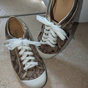 Coach ZORRA Gold Sequin Sneaker Size 7B